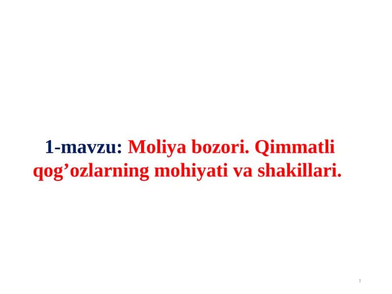 Moliya bozori