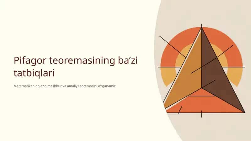 Pifagor teoremasining ba’zi tatbiqlari