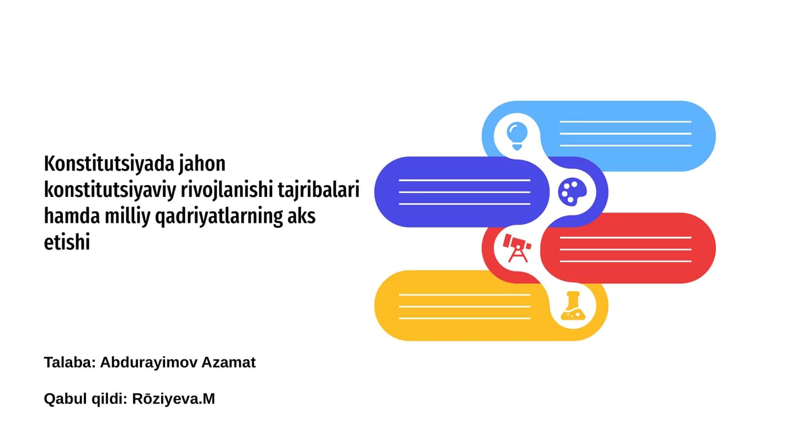Konstitutsiyada jahon konstitutsiyaviy rivojlanishi tajribalari hamda milliy qadriyatlarning aks etishi