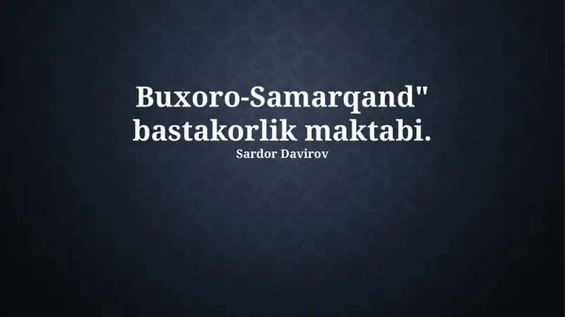Buxoro-Samarqand maktabi
