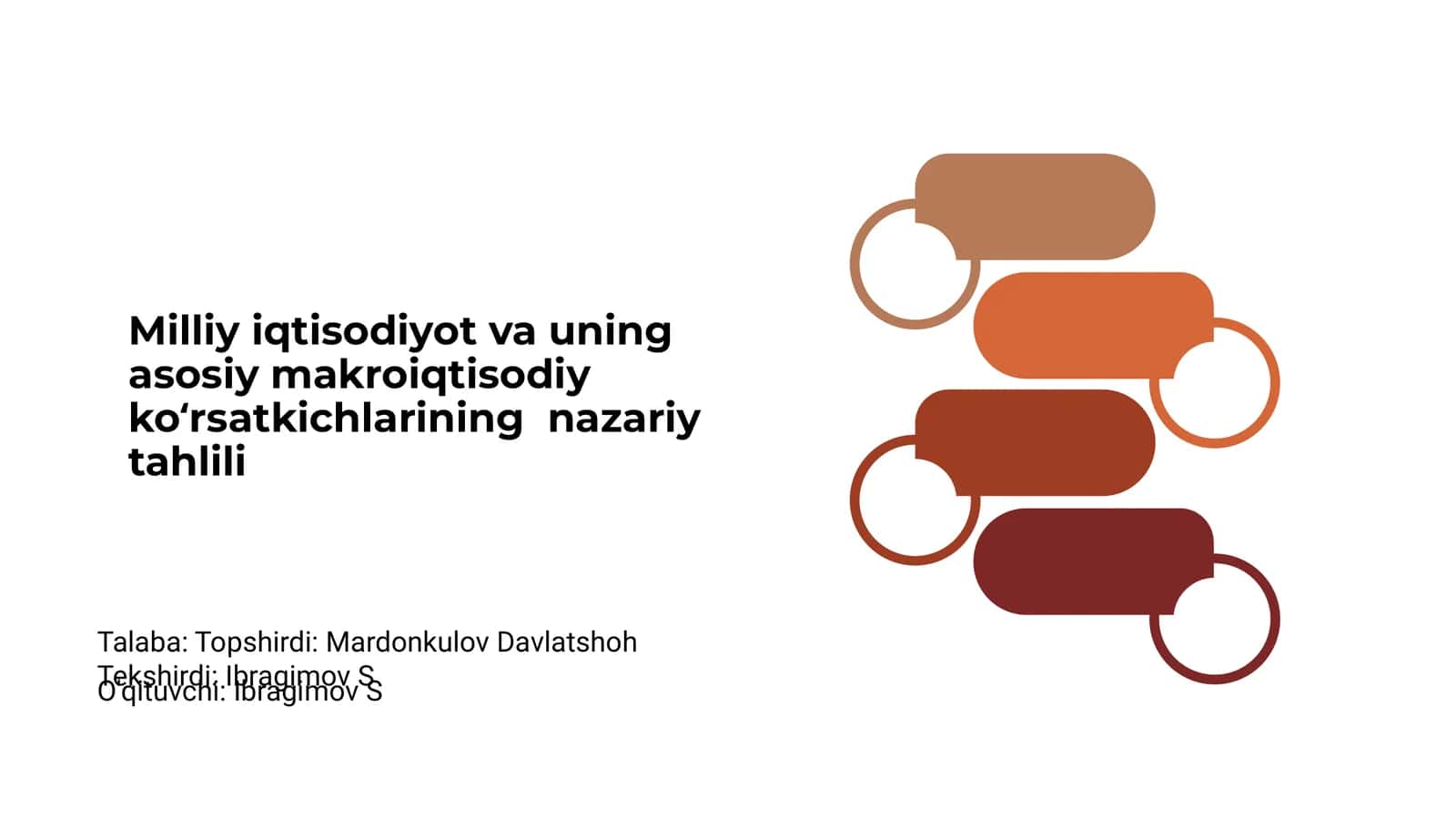 Milliy iqtisodiyot va uning asosiy makroiqtisodiy koʻrsatkichlarining nazariy tahlili