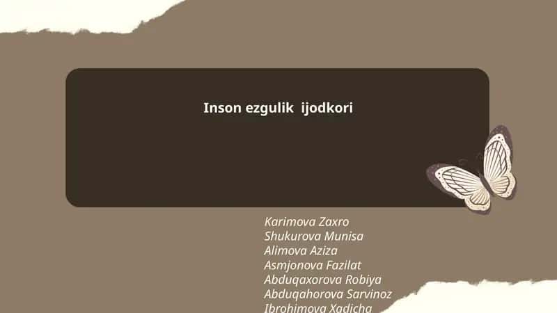 Inson ezgulik ijodkori