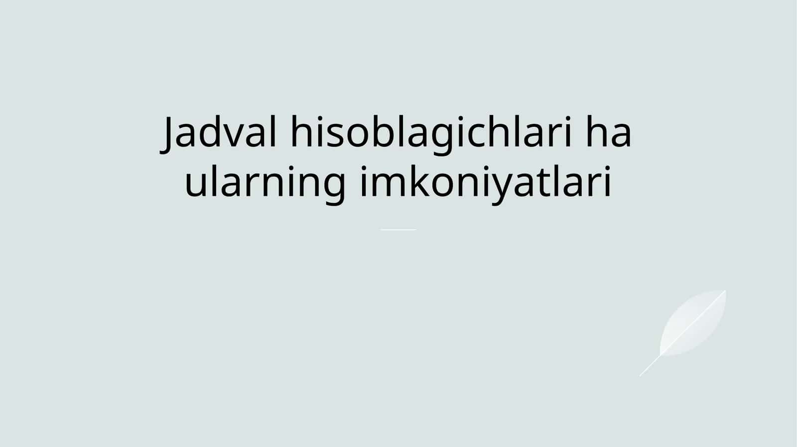 Jadval hisoblagichlari