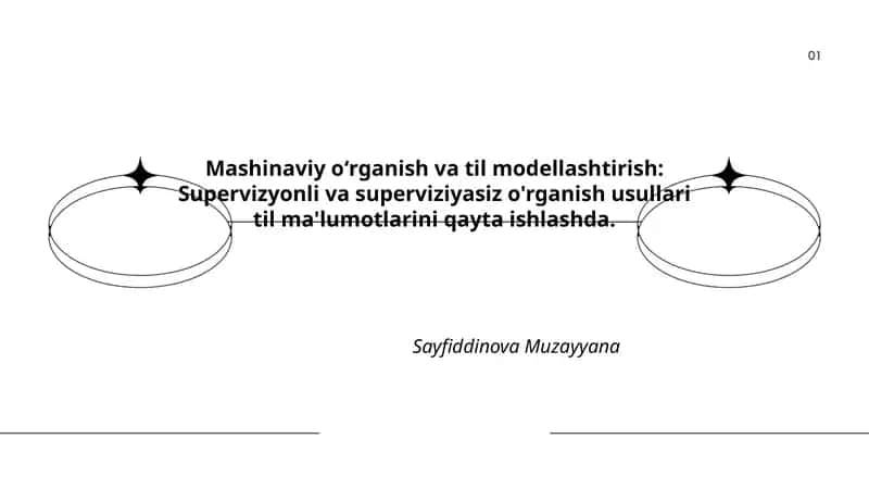 Mashinaviy oʻrganish va til modellashtirish