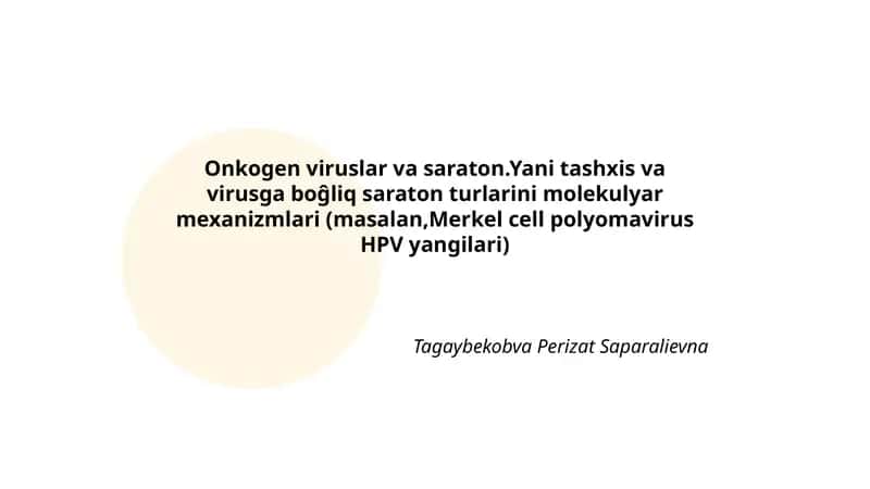 Onkogen viruslar va saraton
