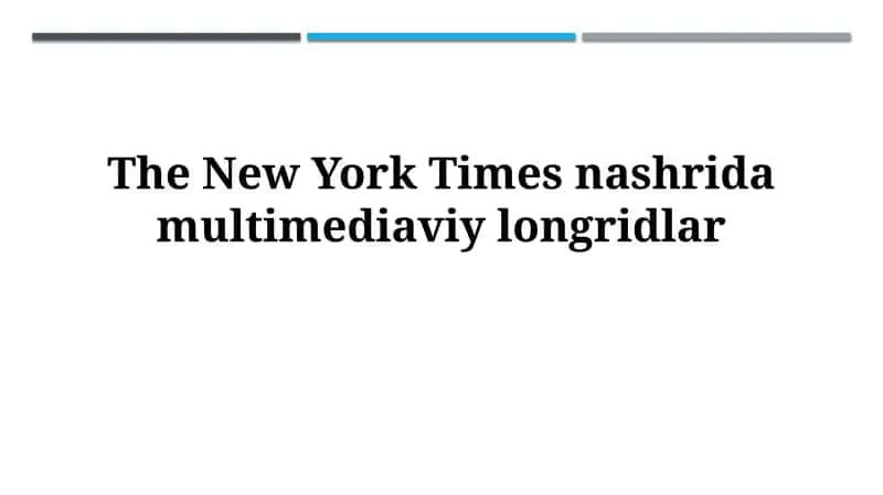 The New York Times multimedia longridlari