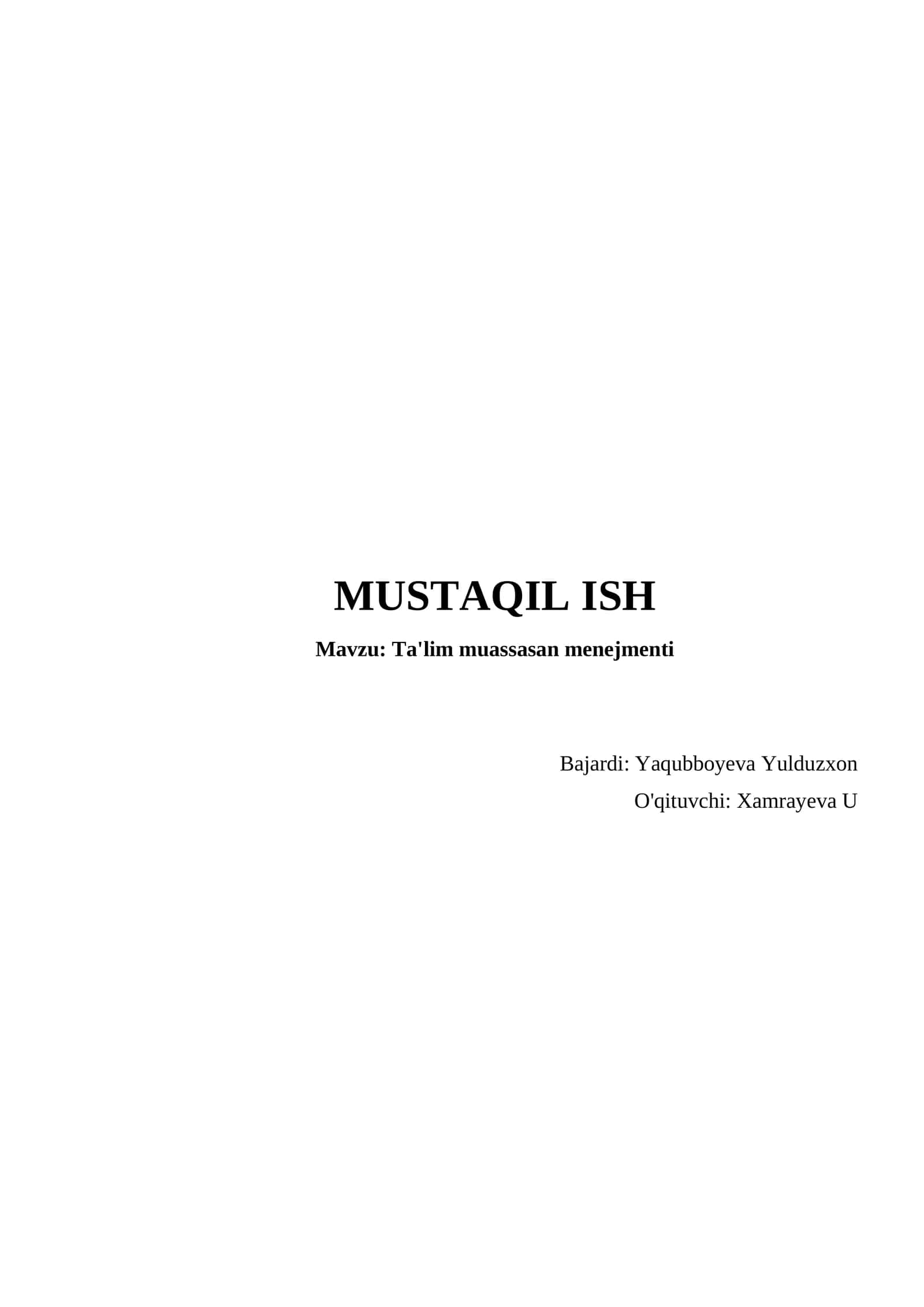 Ta'lim muassasalari menejmenti