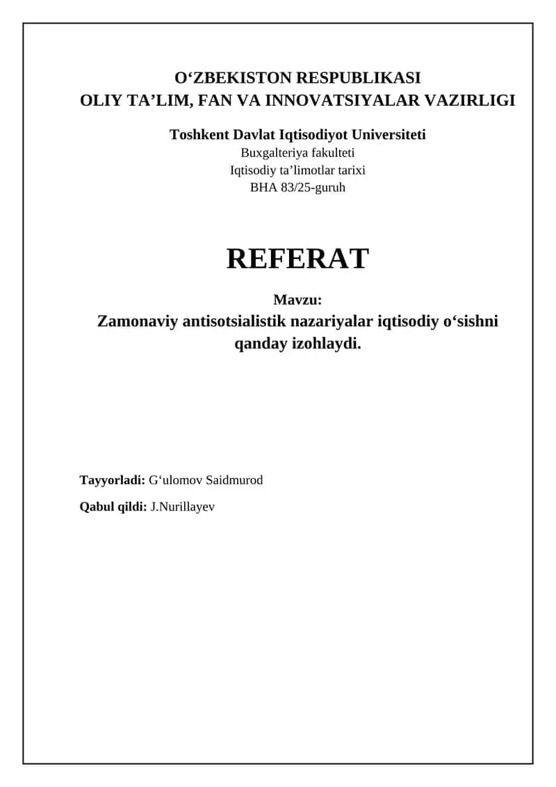 Iqtisodiy o'sish: asosiy tamoyillar