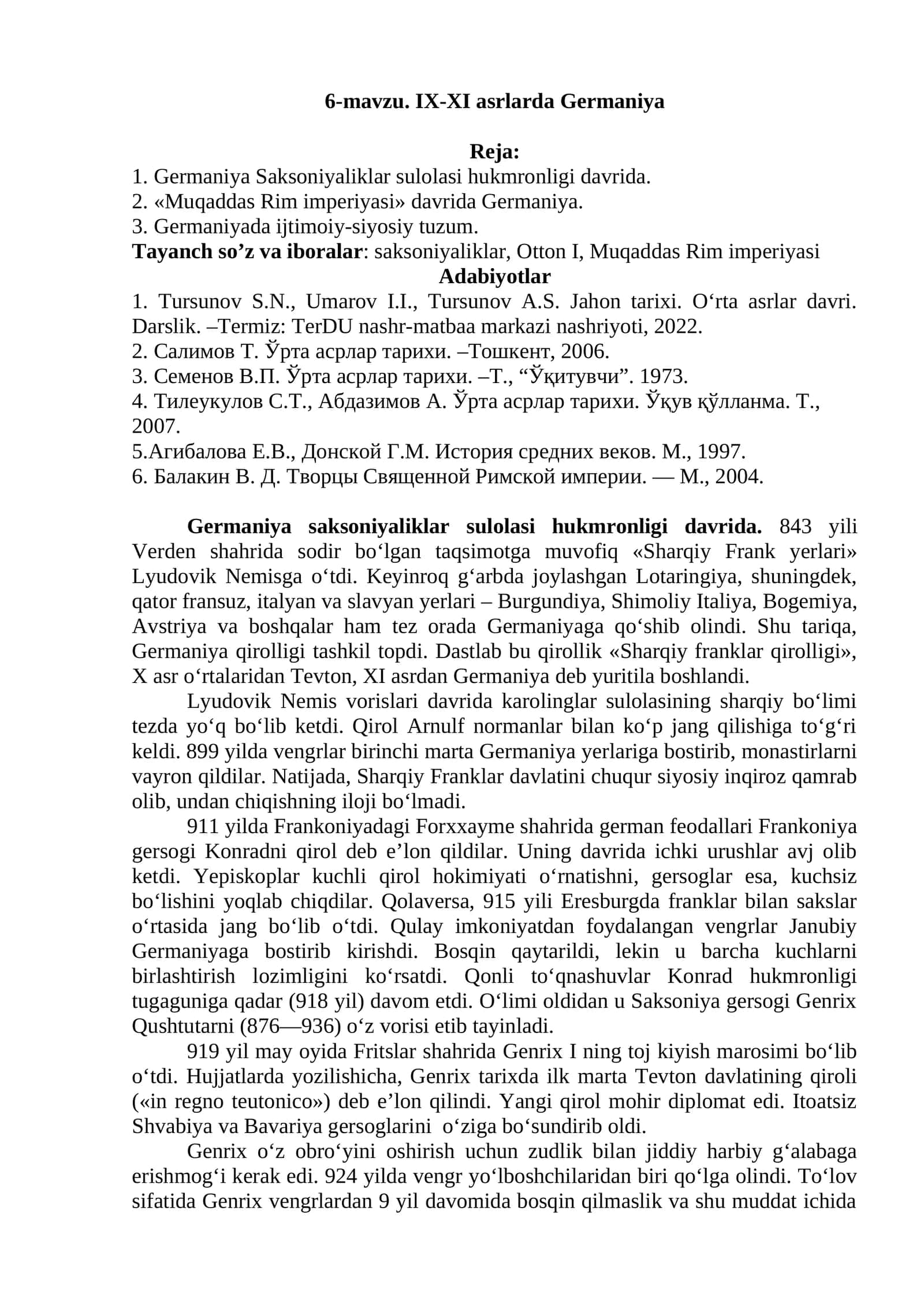 IX-XI asrlarda Germaniya