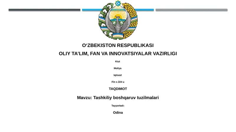 Tashkiliy boshqaruv tuzilmalari