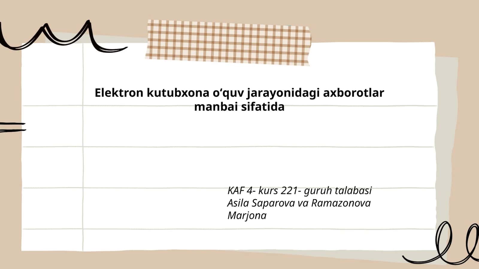 Elektron kutubxona oʻquv jarayonidagi axborotlar manbai sifatida