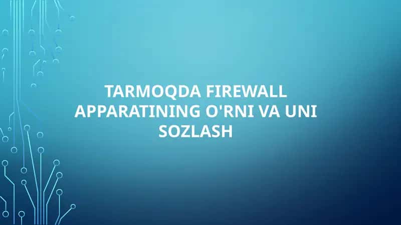 Tamoqda Firewall Apparati