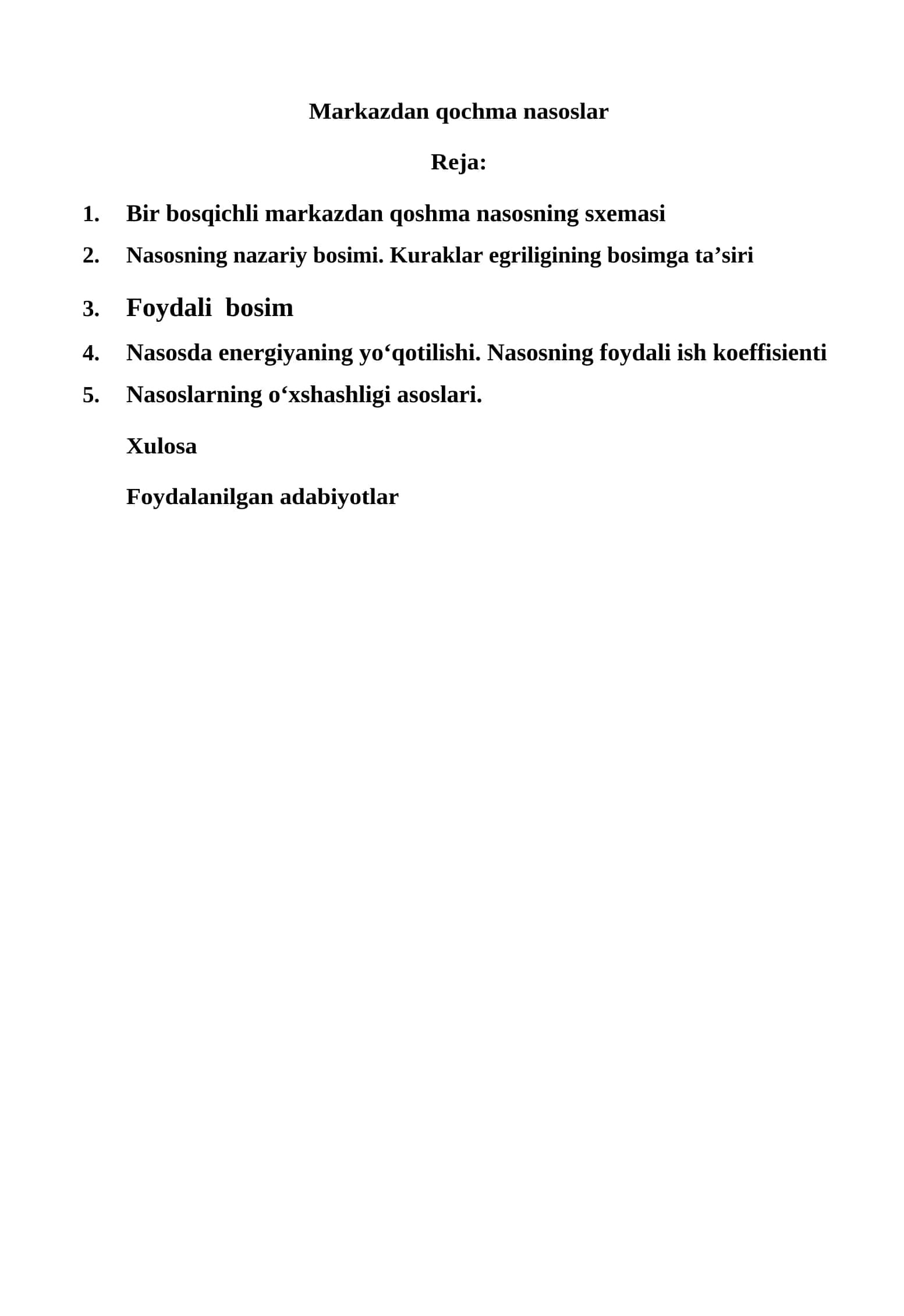 Markazdan qochma nasoslar