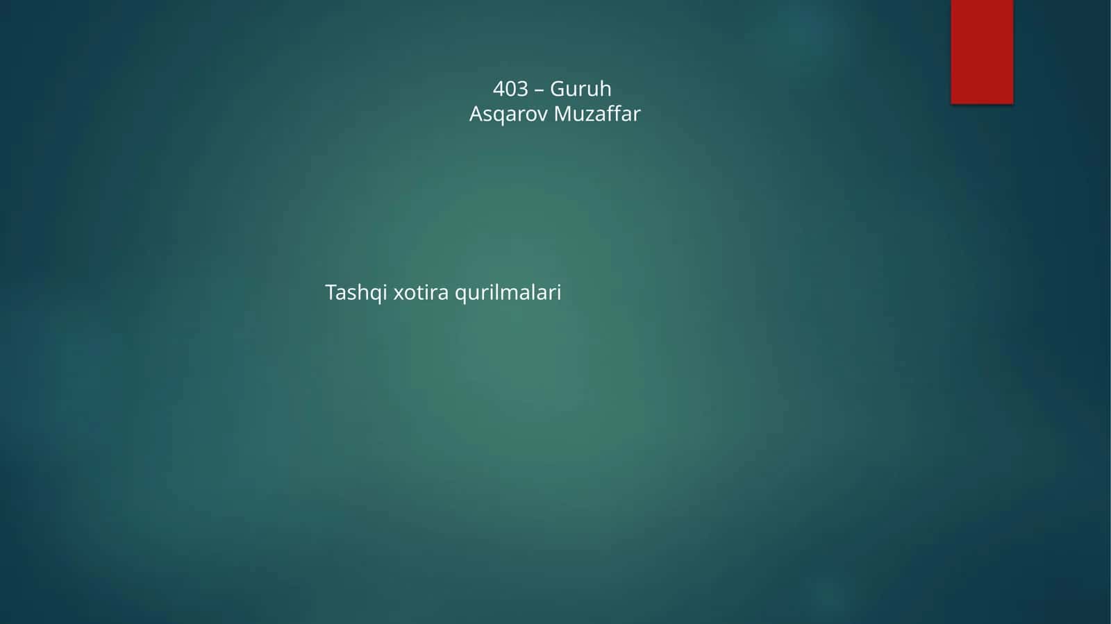Tashqi xotira qurilmalari