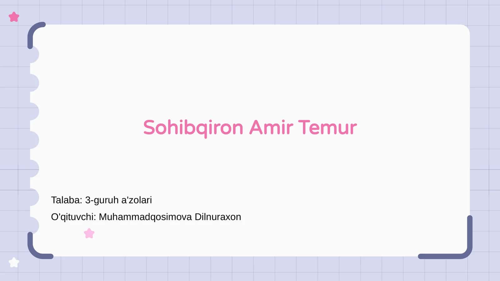 Sohibqiron Amir Temur