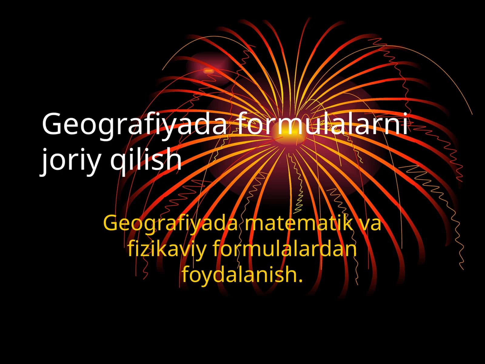Geografiyada formulalarni joriy qilish