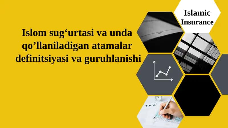 Islom sug‘urtasi va unda qo’llaniladigan atamalar definitsiyasi va guruhlanishi.