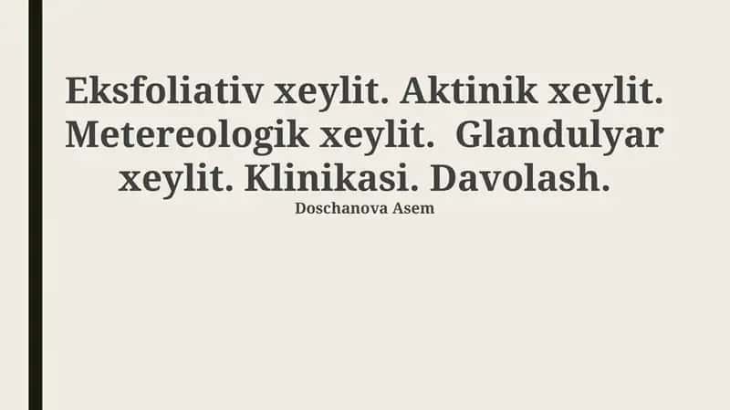 Klinik Ko'rinishlar