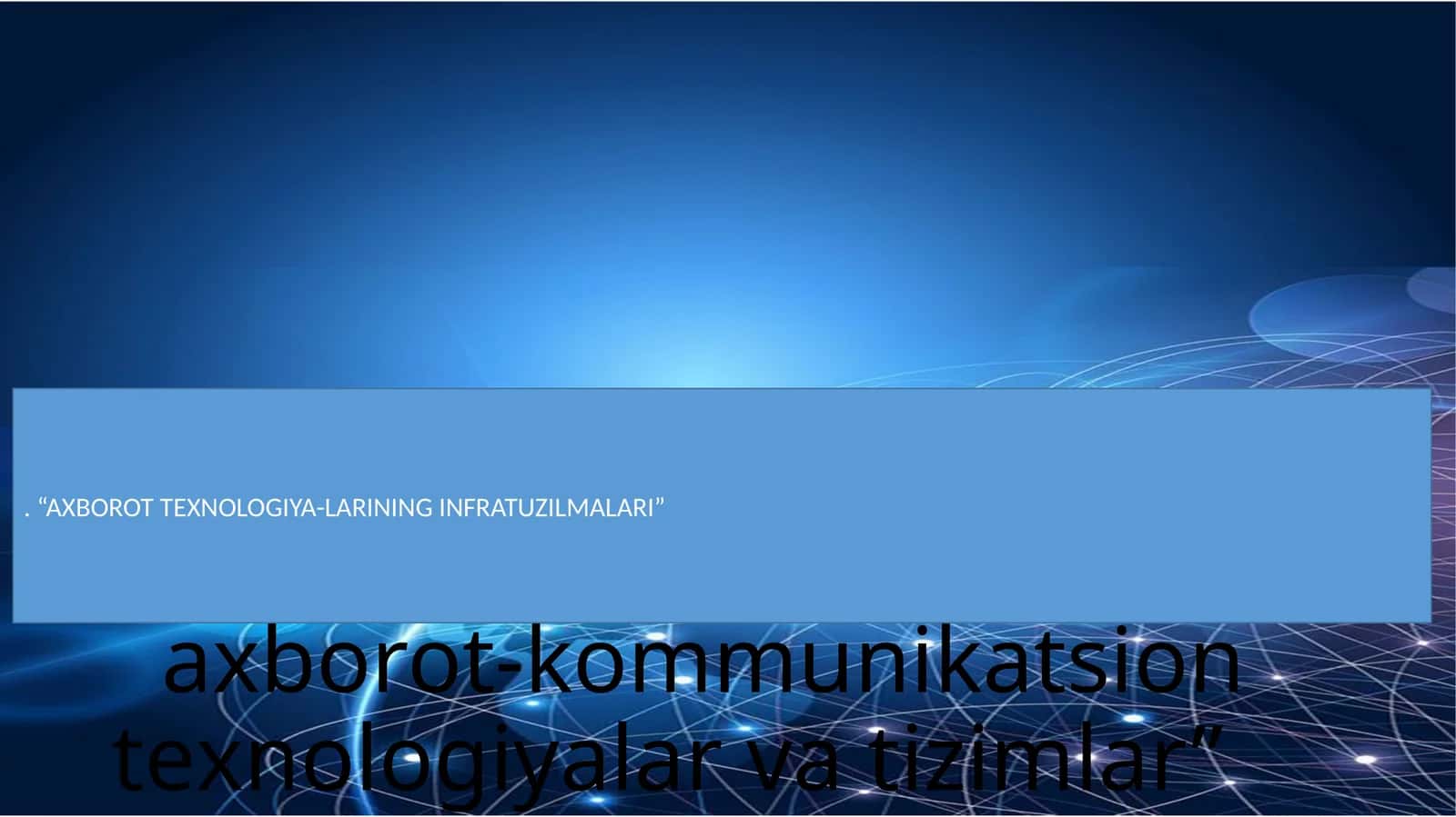 Axborot texnologiyalari aniq fanlar
