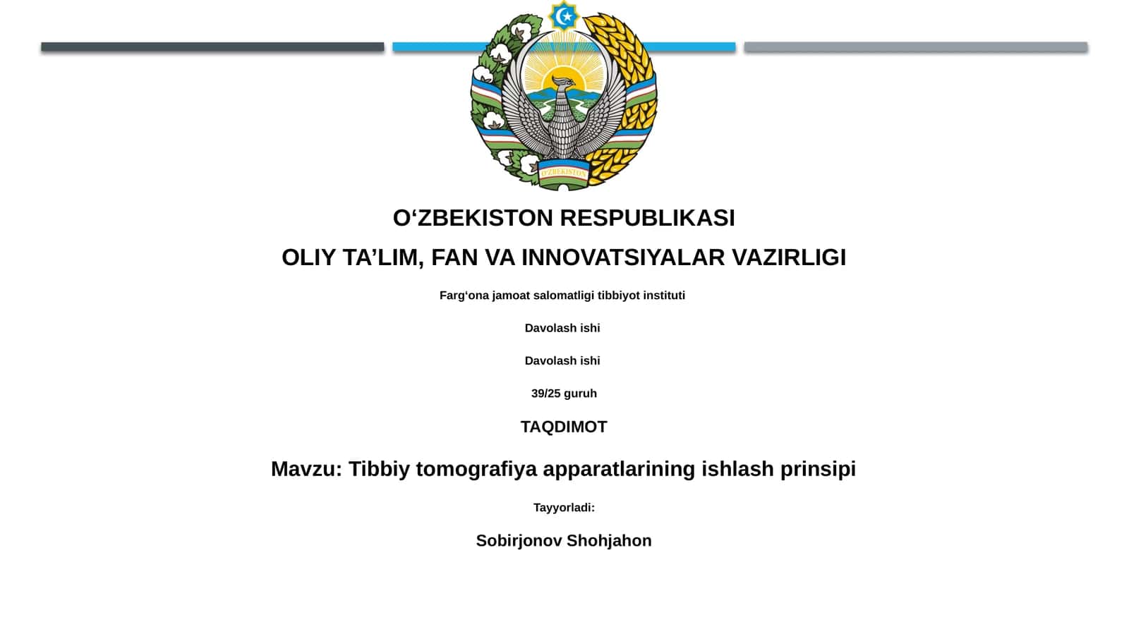 Tibbiy tomografiya apparatlarining ishlash prinsipi