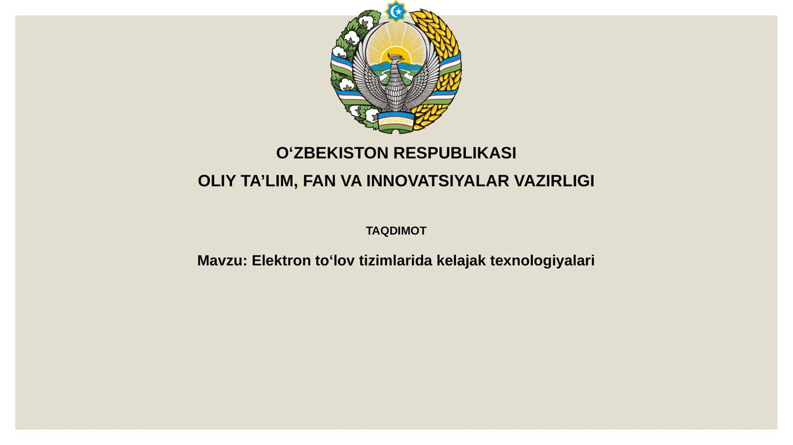 To'lov tizimlarining kelajagi