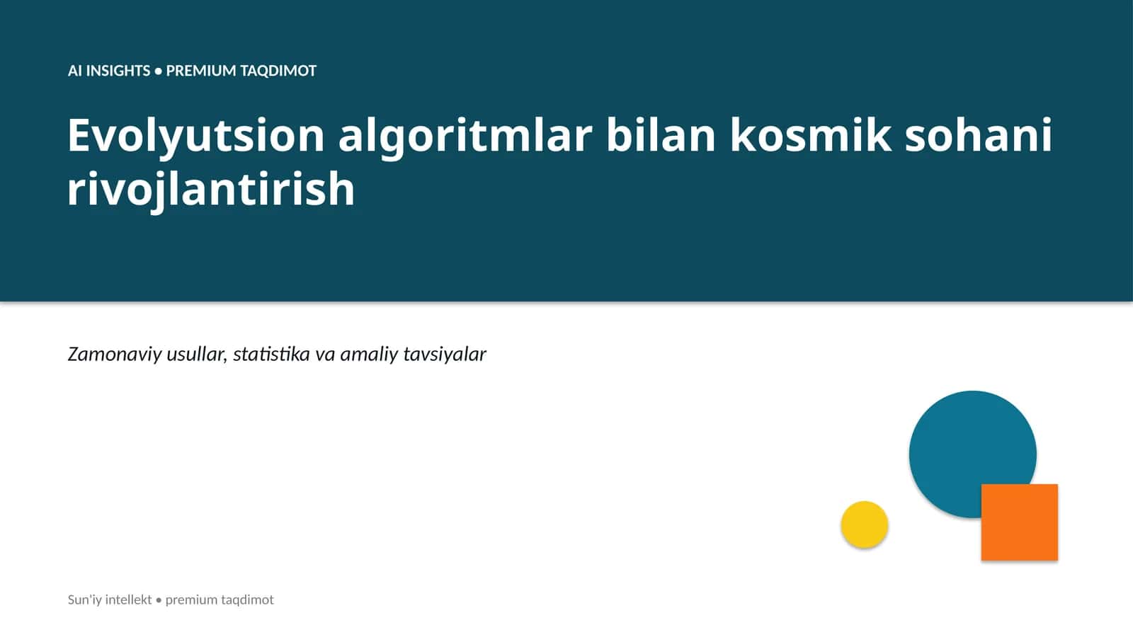 AI INSIGHTS • PREMIUM TAQDIMOT