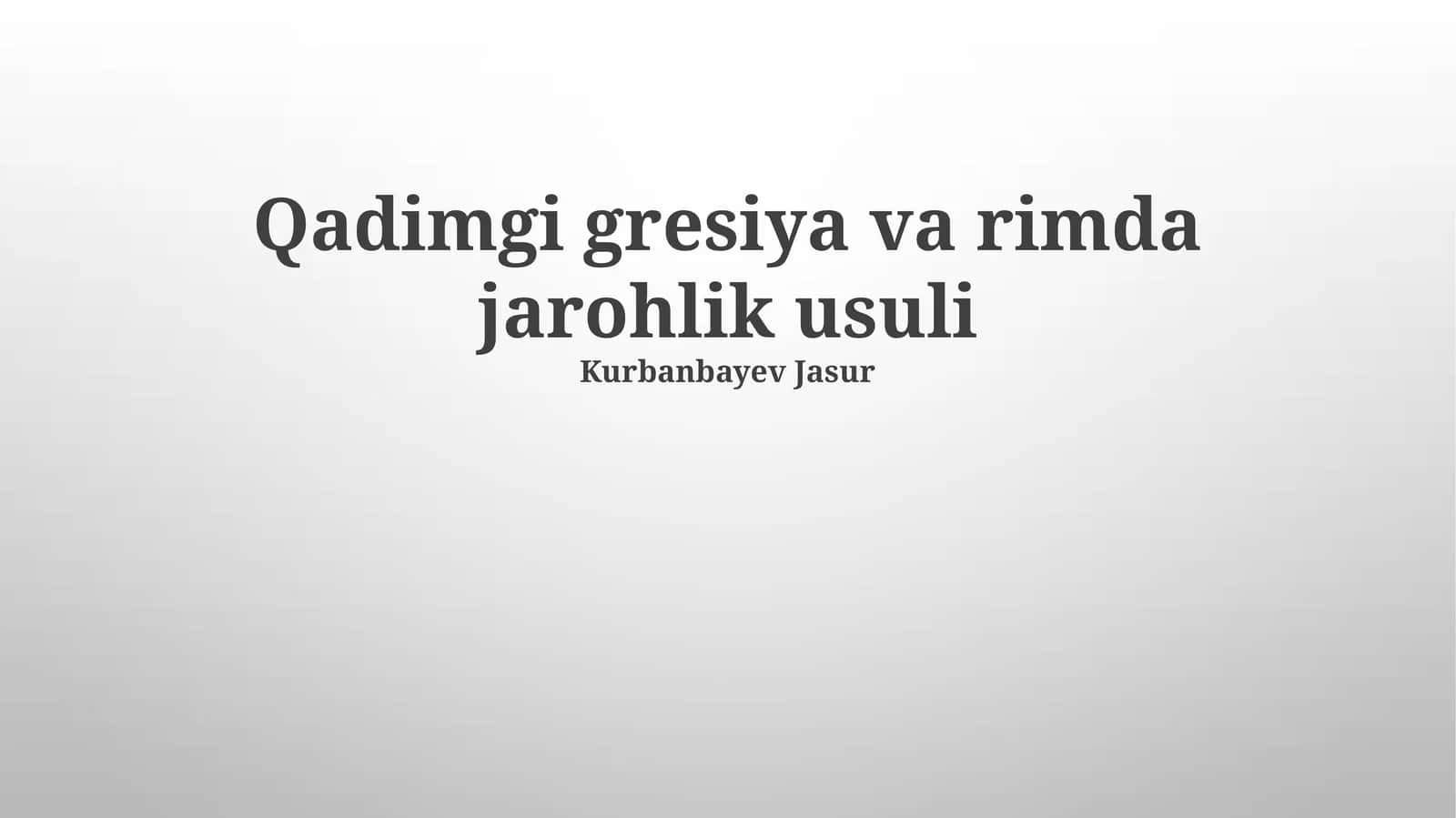 Qadimgi Yunonistonda Jarrohlik