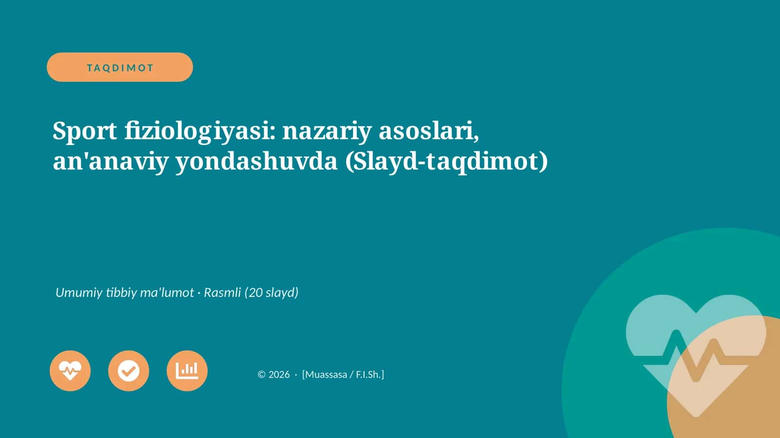 Sport fiziologiyasi: nazariy asoslari, an'anaviy yondashuvda (Slayd-taqdimot)