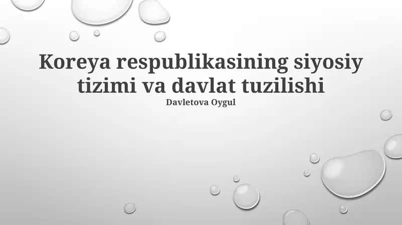 Koreya respublikasining siyosiy tizimi va davlat tuzilishi