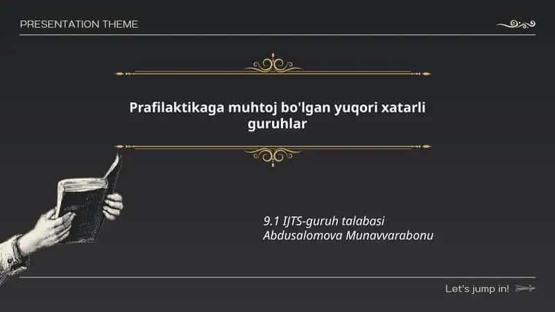 Prafilaktikaga muhtoj bo'lgan yuqori xatarli guruhlar