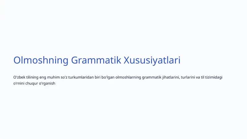 Olmoshning Grammatik Xususiyatlari