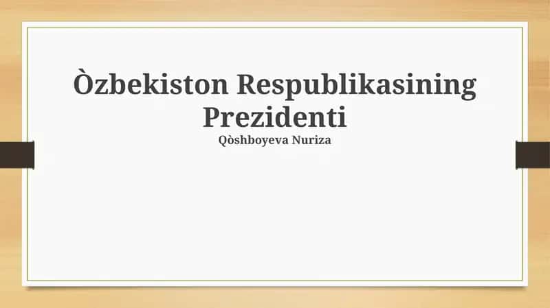 Oʻzbekiston Respublikasi Prezidenti