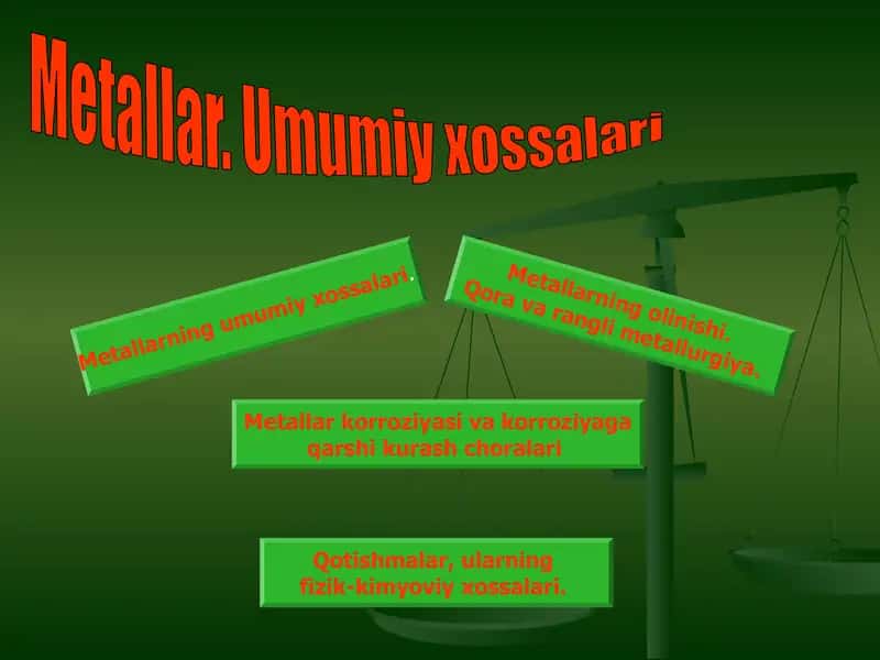 Metallar. Umumiy xossalari