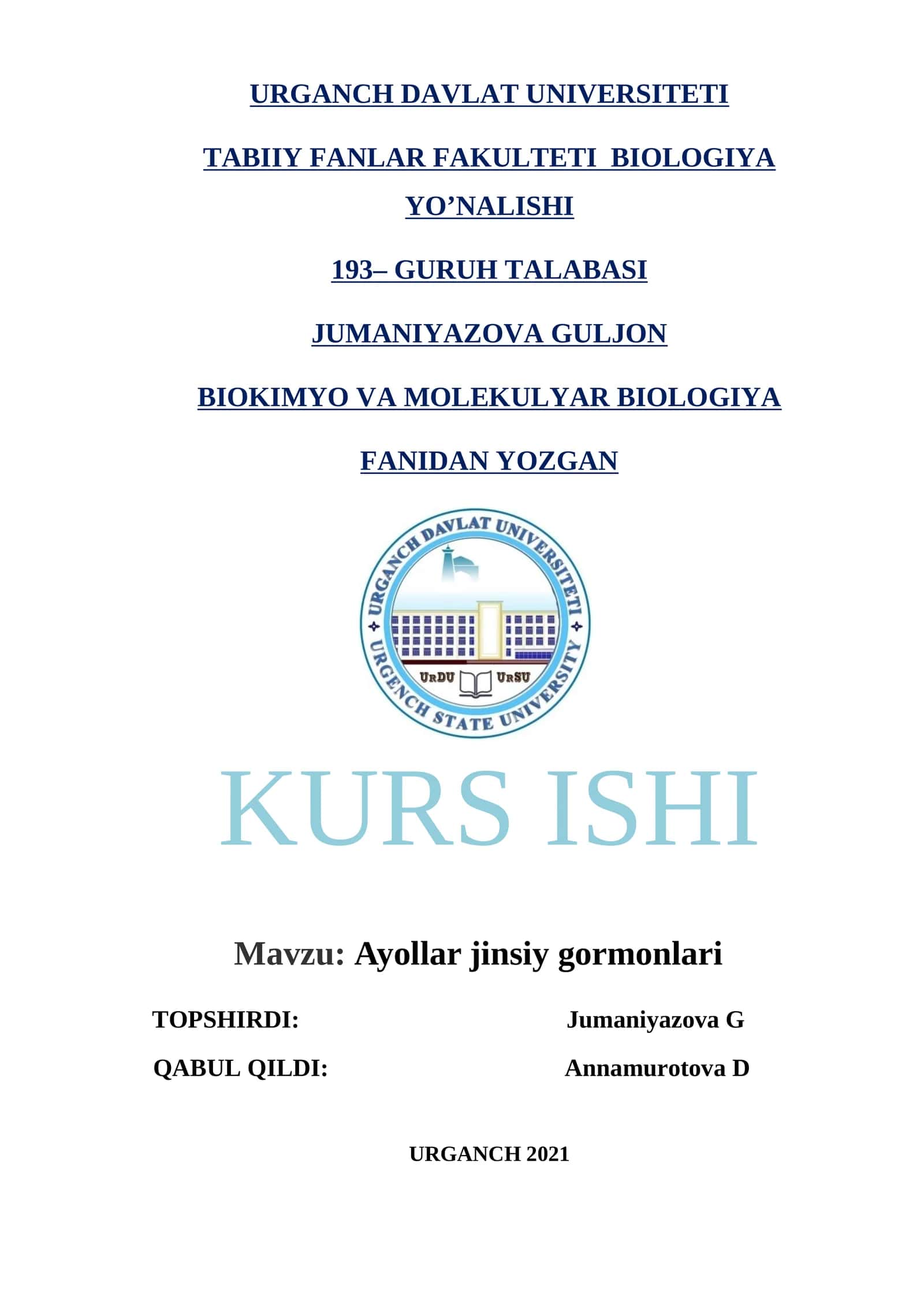 Ayollar jinsiy gormonlari