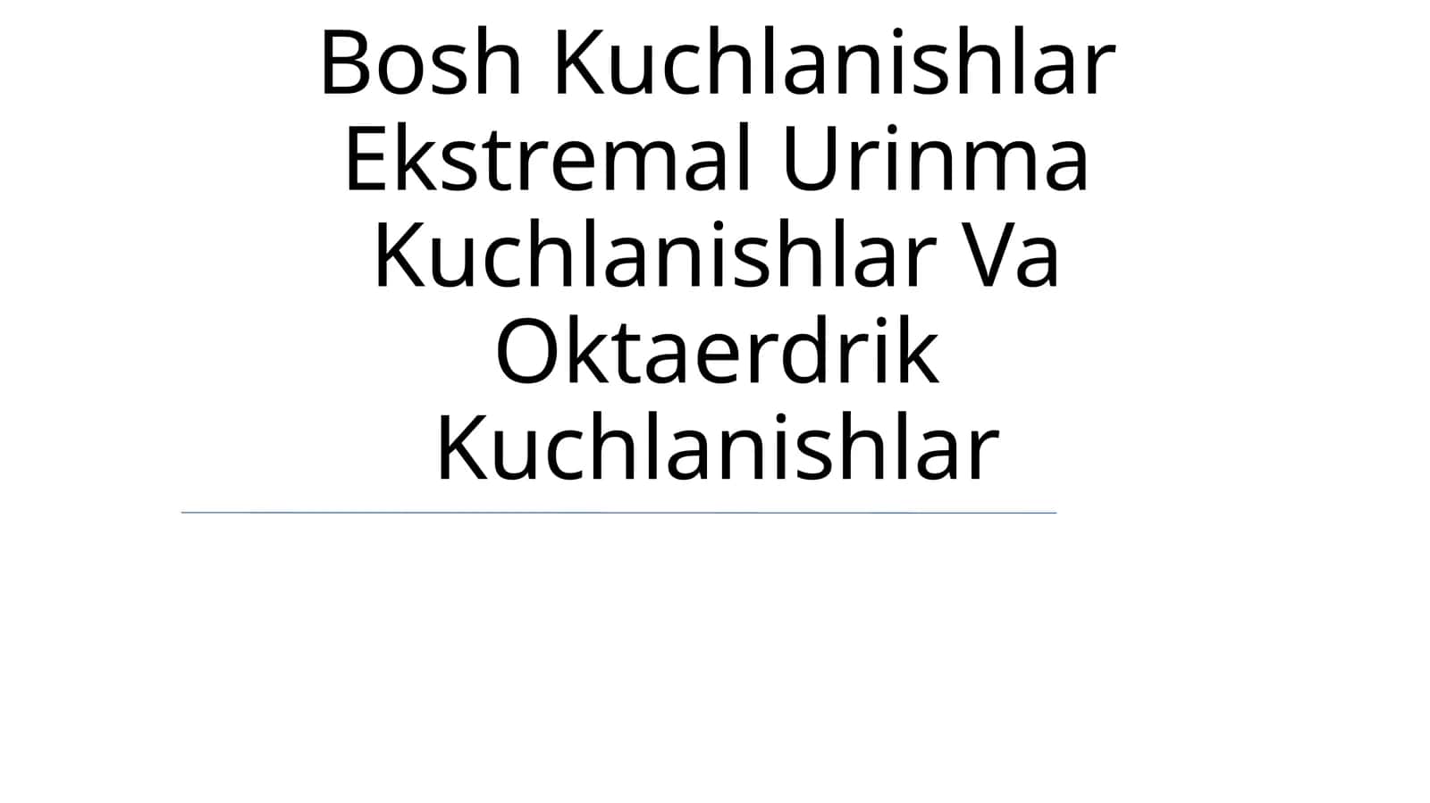 Bosh Kuchlanishlar Ekstremal Urinma Kuchlanishlar Va Oktaerdrik Kuchlanishlar