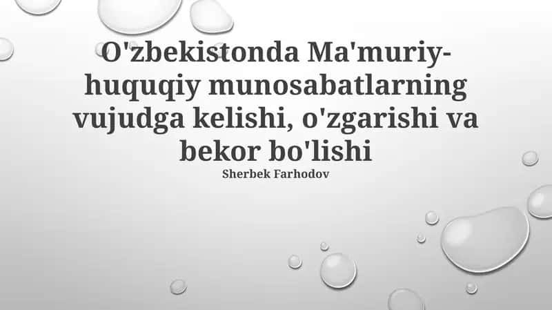 Ma'muriy-huquqiy munosabatlarning vujudga kelishi