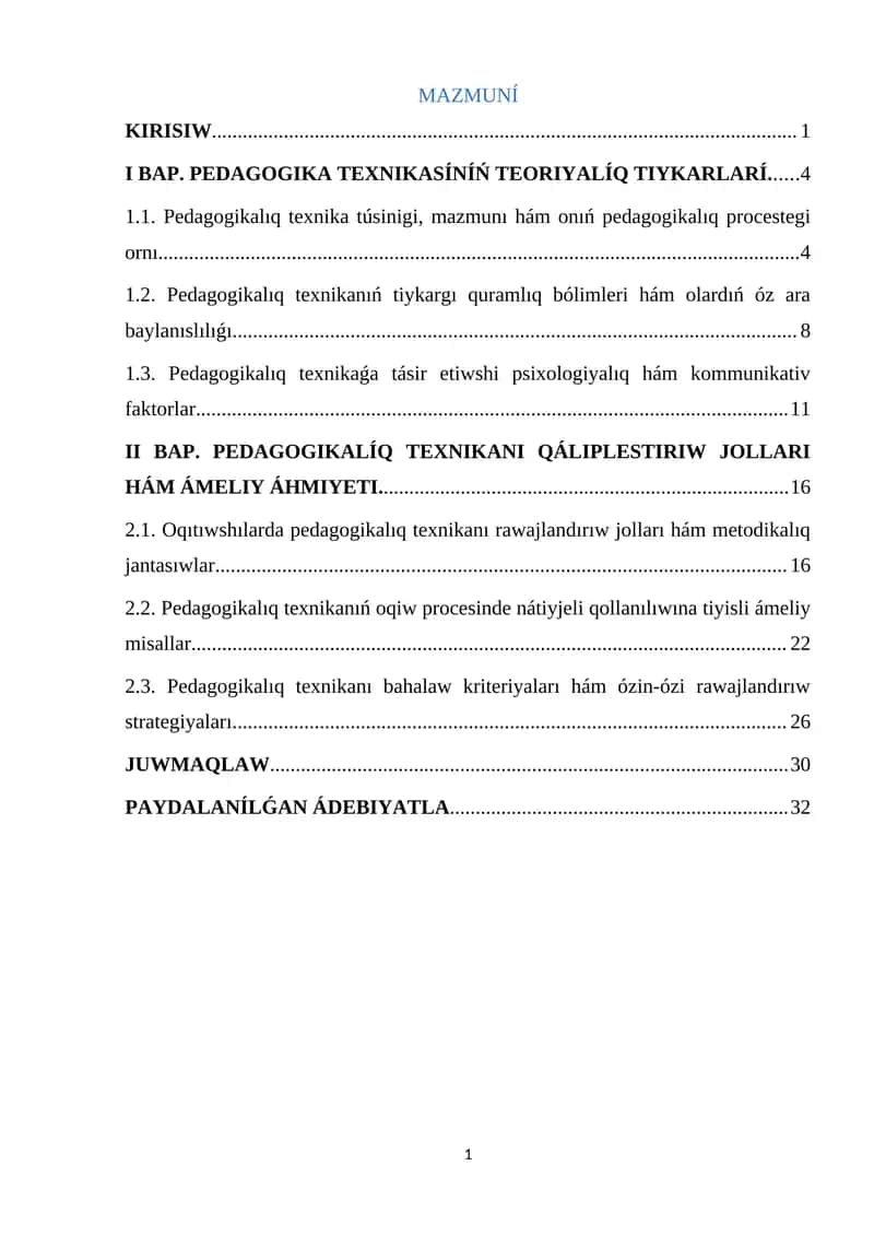 Pedagogik texnikani shakllantirish yo'llari