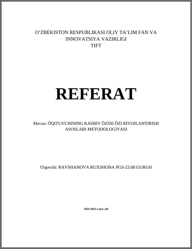 Kasbiy kompetensiyalarning rivojlantirish texnologiyalari
