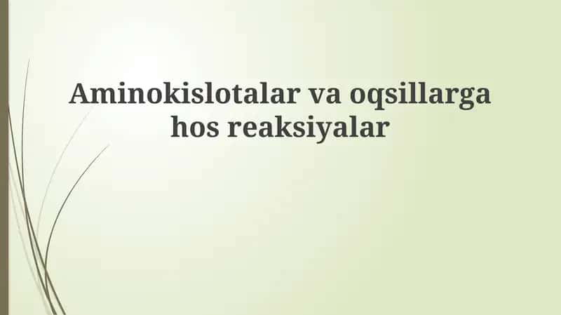Aminokislotalar va oqsillarga xos reaksiyalar