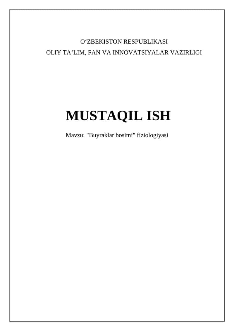 Buyraklar bosimi fiziologiyasi