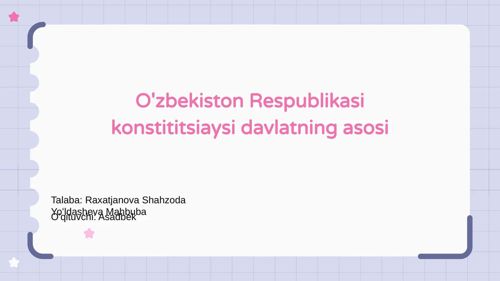 O'zbekiston Respublikasi Konstitutsiyasi