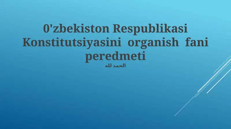 Konstitutsiyaning Asosiy Prinsiplari
