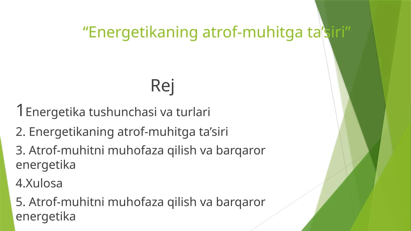 Energetikaning atrof-muhitga ta'siri