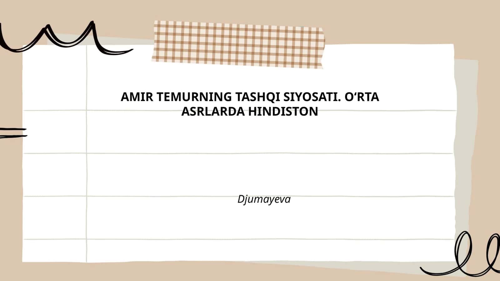 Amir Temurning Tashqi Siyosati