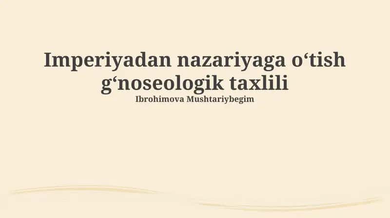 Quvvat va bilim munosabatlari
