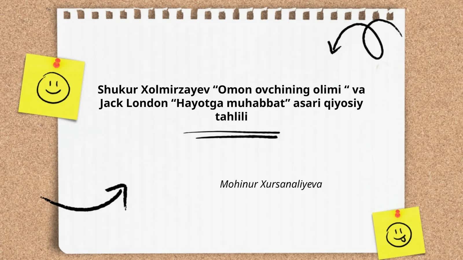 Omon ovchining olimi va Hayotga muhabbat asari qiyosiy tahlili