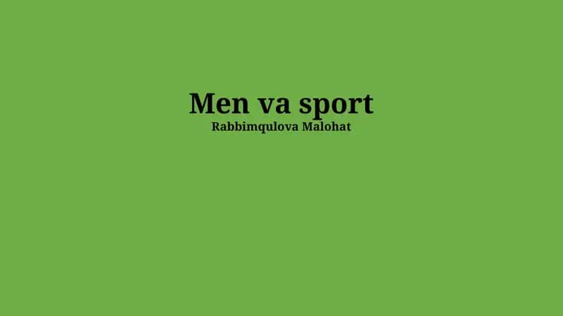 Sport va salomatlik