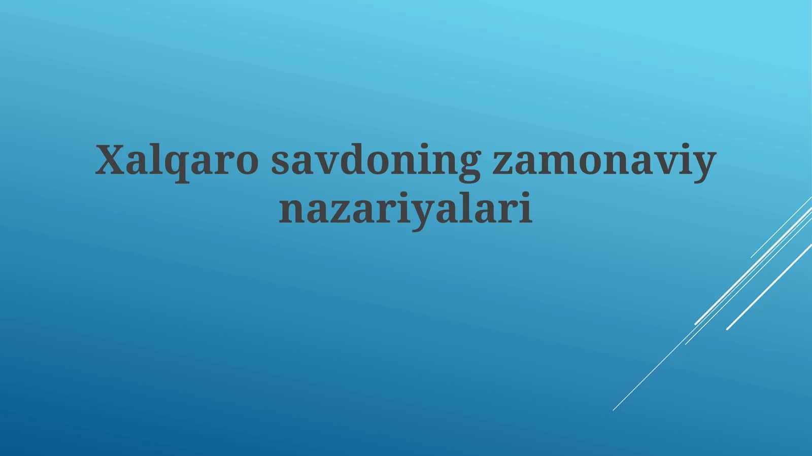 Yangi Savdo Nazariyasi