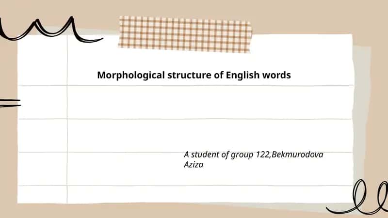 Morphological structure of English words