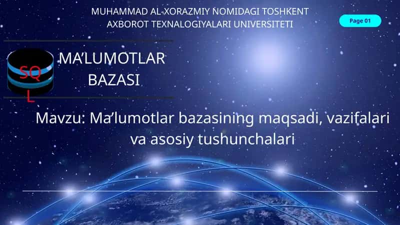 Ma’lumot va ma’lumotlar bazasi